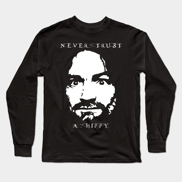 never trust a hippy visual art Long Sleeve T-Shirt by DOGGIES ART VISUAL